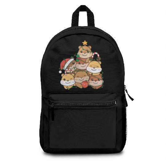 Hamster Christmas Tree Funny Animal Christmas Backpacks