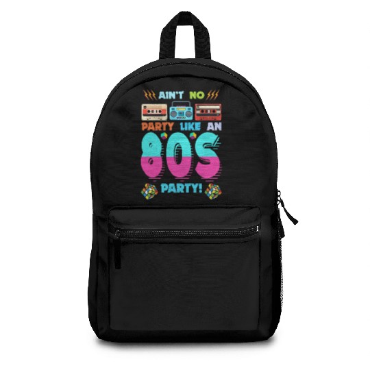 80s Party Vibes - Retro Design with Cassette Tapes Backpacks