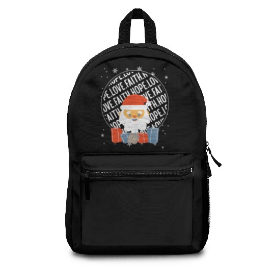 Faith Hope Love Religious Family Christmas Santa Backpacks