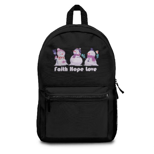 Faith Hope Love Religious Family Christmas Backpacks