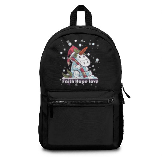Faith Hope Love Religious Family Christmas Backpacks