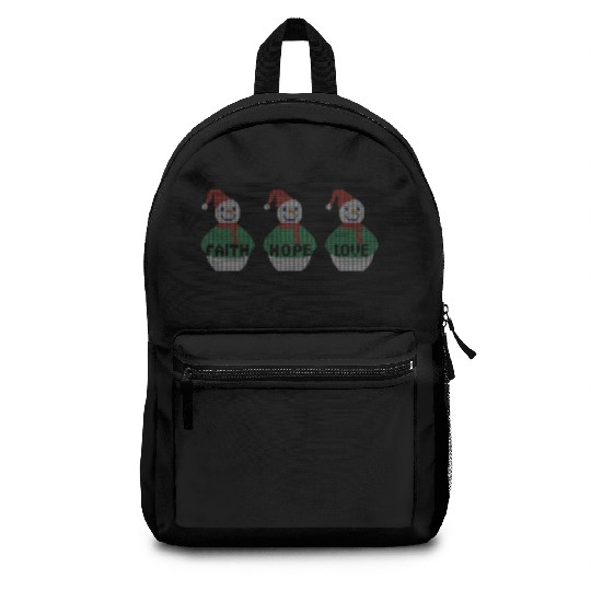 Religious Family Faith Hope Love Christmas Backpacks