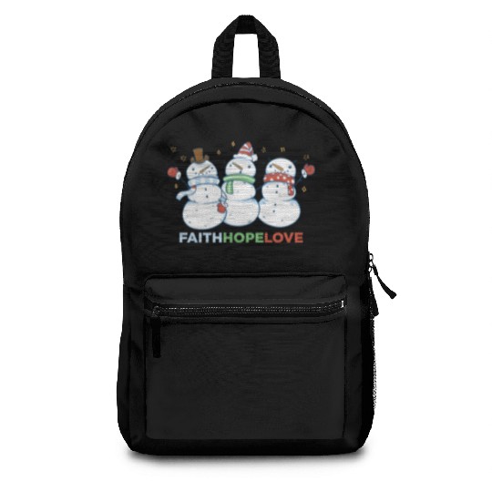 Religious Family Faith Hope Love Christmas Backpacks