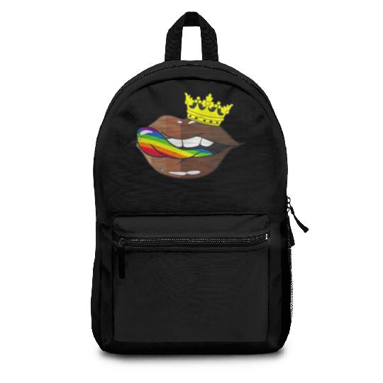 LGBTQ Rainbow Black Pride Crown Melanin Lips Backpacks