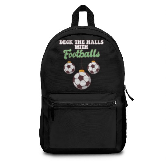 Football Player Coach Christmas Balls Deck The Backpacks