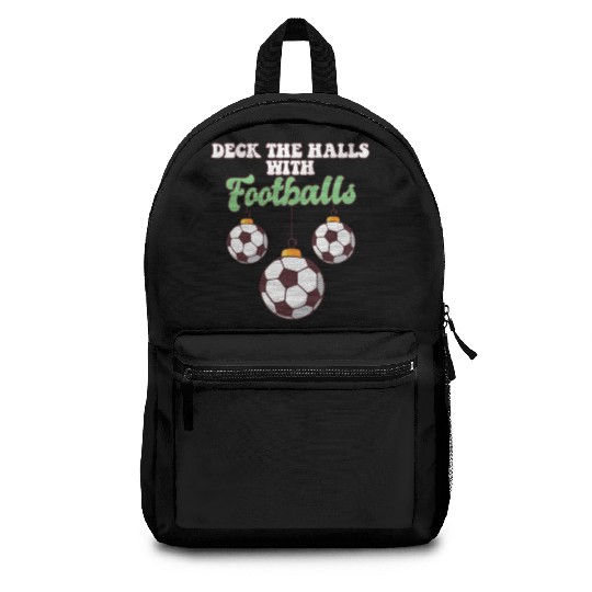 Football Player Coach Christmas Balls Deck The Backpacks