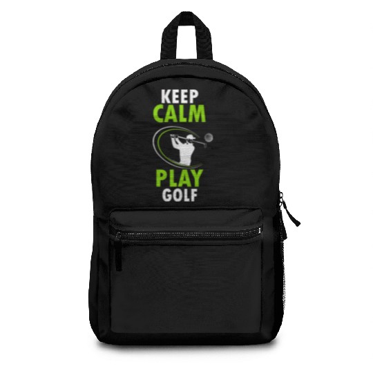 KEEP CALM PLAY GOLF Backpacks