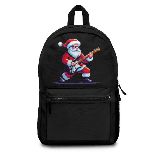 Rocking Santa 8-Bit Pixel Art Backpacks