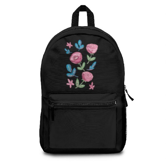 Wild Flowers In Gouache Backpacks