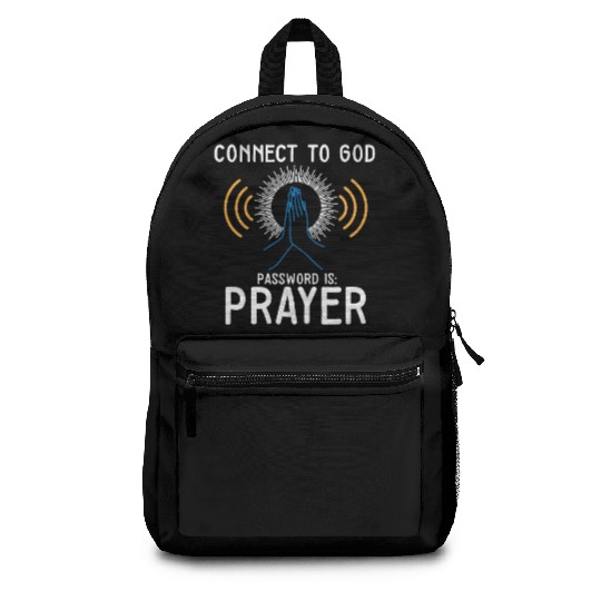 Connect to God I Love Jesus Believer Worship Backpacks