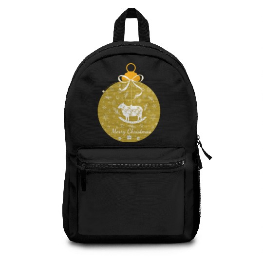 Golden Lamb Christmas Ornament Backpacks