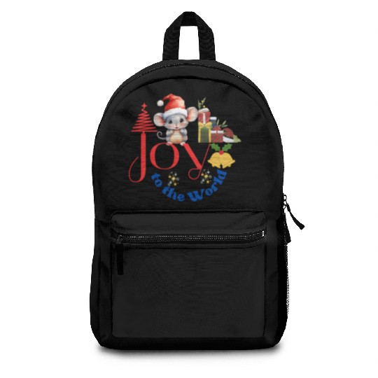Joy to the World Christmas combination art white Backpacks