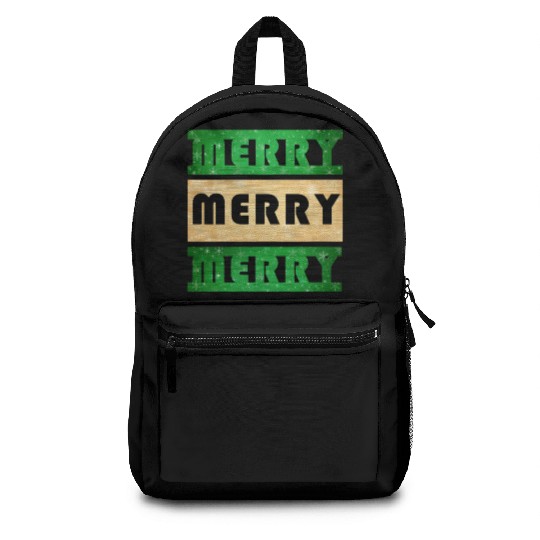 Merry Merry Merry Green and Gold Backpacks