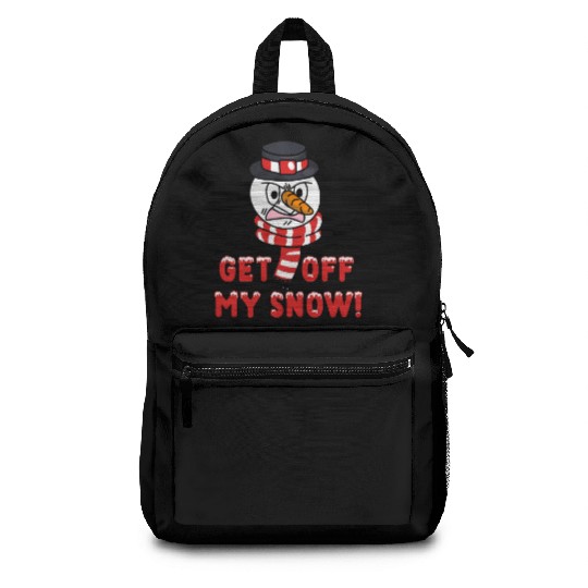 Snowman Angry Get OFF my Snow! Funny Backpacks