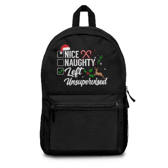 Christmas Nice Naughty Left Unsupervised Reindeer Backpacks