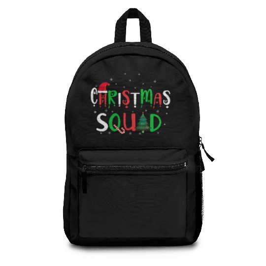 Candy Cane Christmas Squad Santa Claus Winter Backpacks