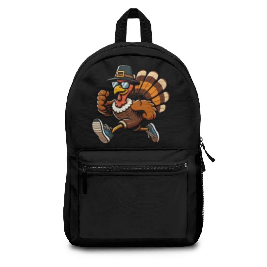 Running Turkey- Turkey Trot Running Thanksgiving Backpacks