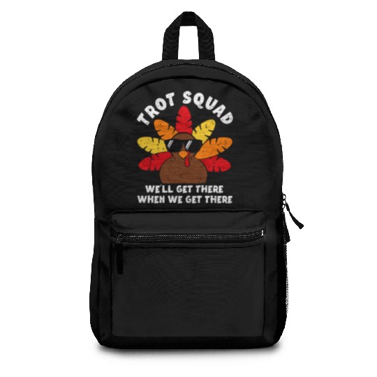 Turkey Trot Squad Race Funny Thanksgiving Running Backpacks
