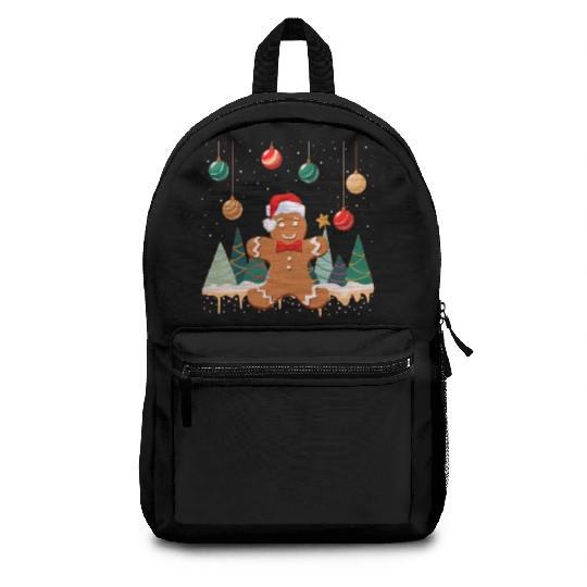 Gingerbread Man Cookie Snowy Christmas Ornaments Backpacks