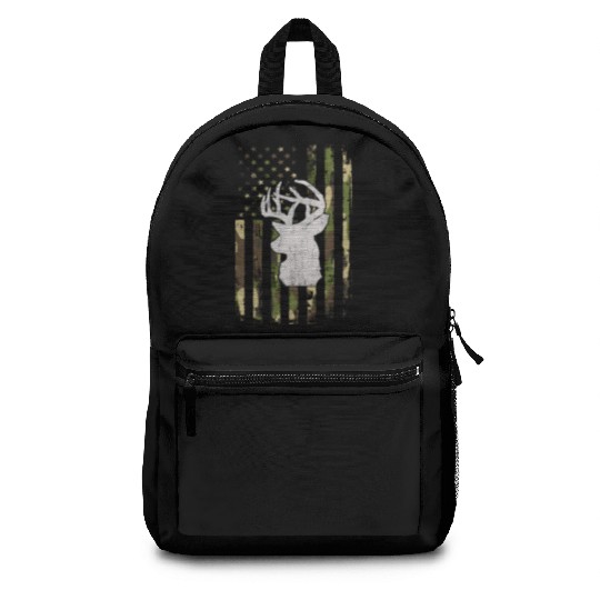 Buck Deer Hunting Camouflage Flag Hunter Backpacks