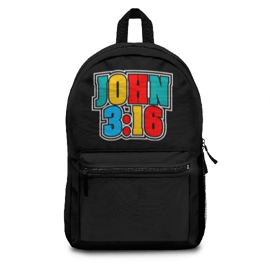 John 3:16 Love Jesus Bible Text Christian Backpacks