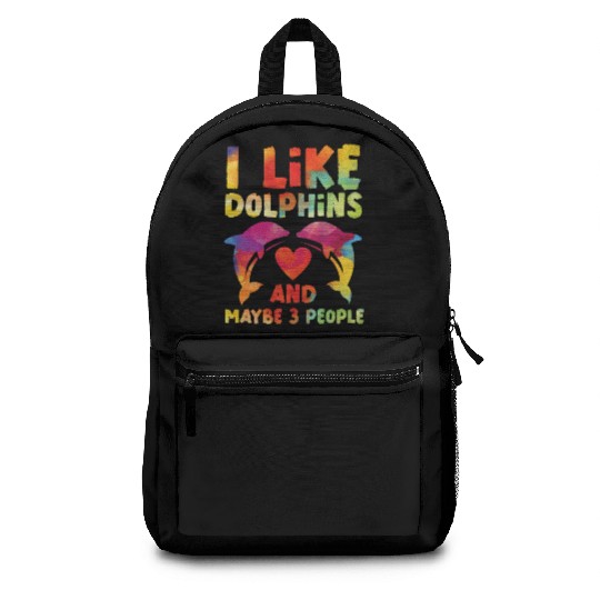 Dolphin Watercolor I Like Dolphins Backpacks