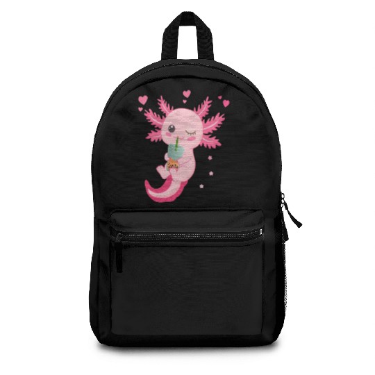 Boba Tea Bubble Tea Milk Tea Axolotl Backpacks