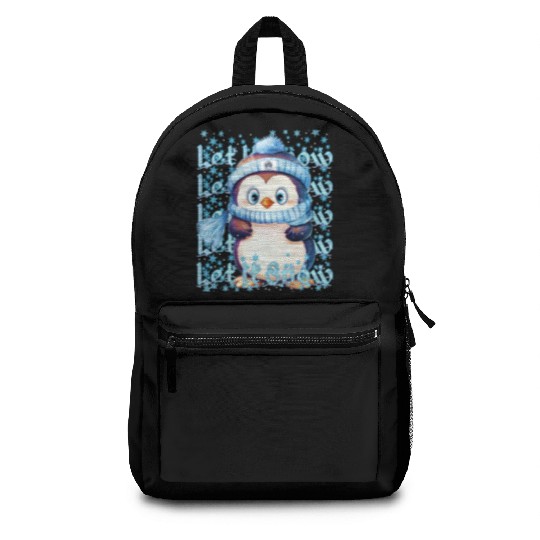 Let it Snow Winter Penguin Backpacks
