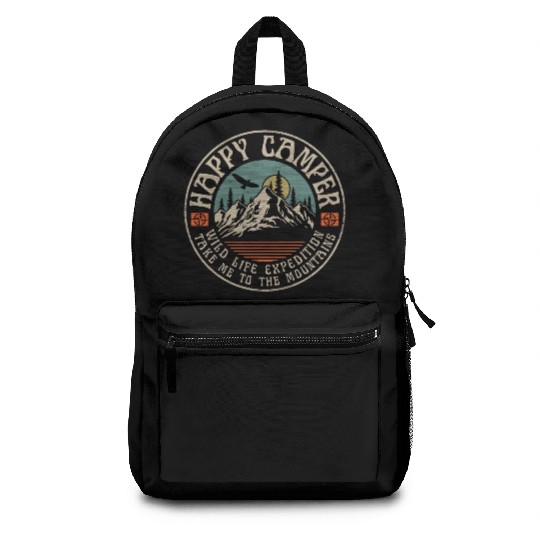 HAPPY CAMPER VINTAGE MOUNTAINS Backpacks