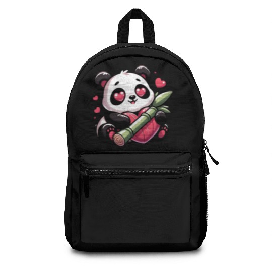 Panda Heart Eye Patches Valentine's Day Bamboo Backpacks