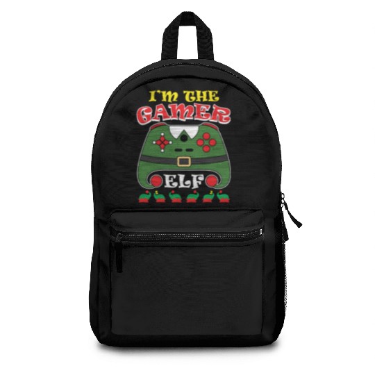 Christmas Gamer The Gamer Elf Video Player Backpacks