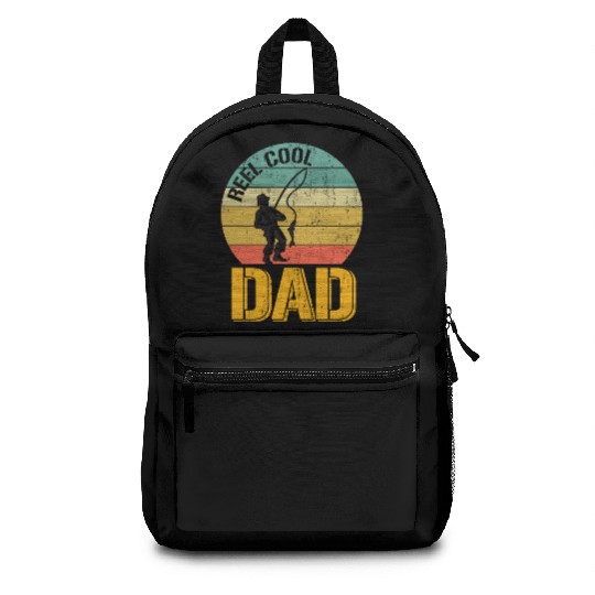 Mens Reel Cool Dad Backpacks Funny Fisherman Christmas