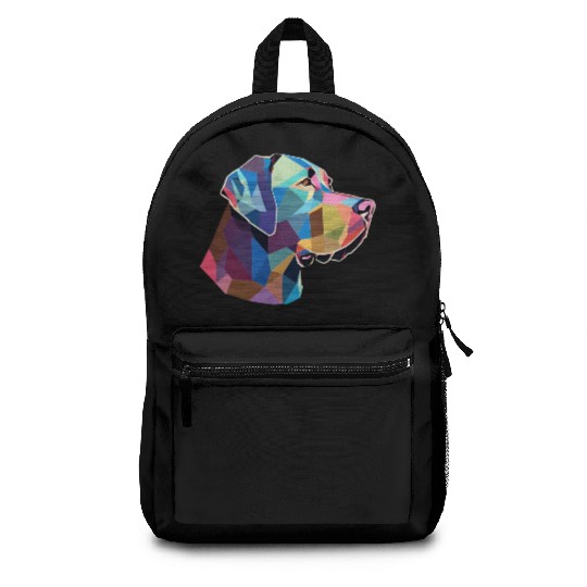 Labrador retrievers, polygon art, colorful dog Backpacks