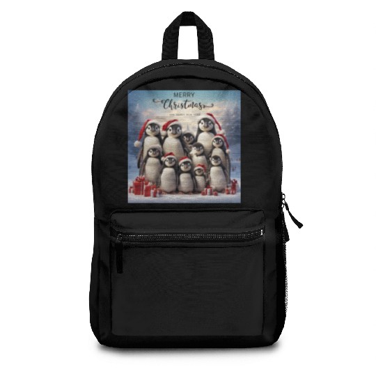 Christmas funny penguins Backpacks