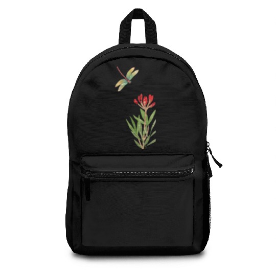 dragonfly flying over a plant Backpacks