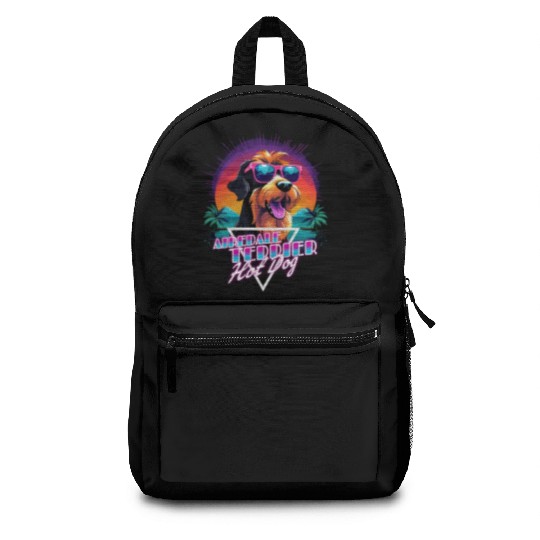 Retro Wave Airdale Terrier Hot Dog Backpacks
