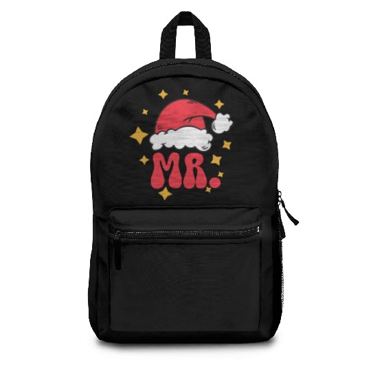 Mr And Mrs Claus Christmas Couples Matching Pajama Backpacks