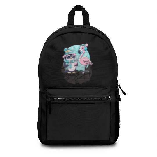 Flamingo & Penguin Freezing Hot Christmas Fun Backpacks