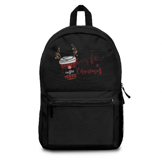 Christmas coffee first Backpacks