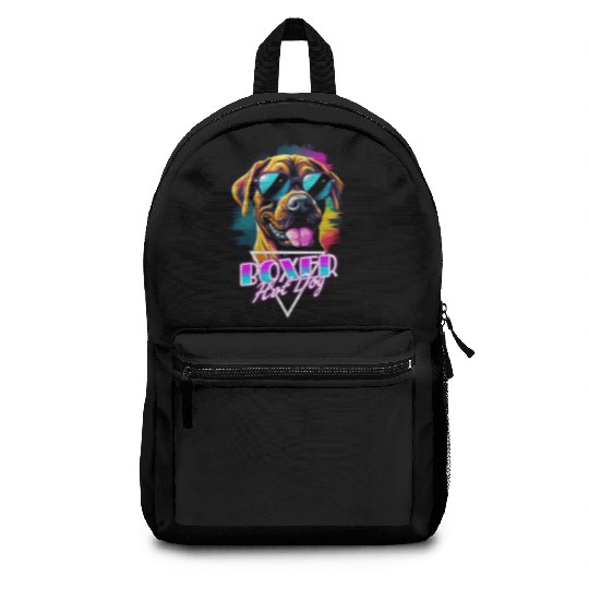 Retro Wave Boxer Hot Dog Backpacks
