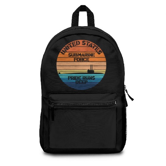 Sunset Us Submarine Force Pride Runs Deep Backpacks