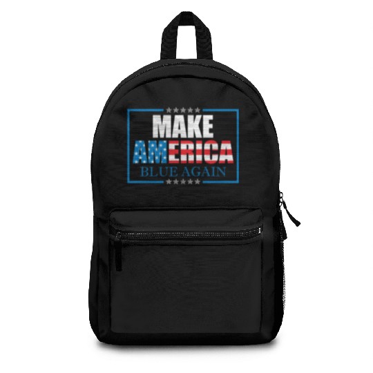 Make America Blue Again Patriotic American Flag Backpacks