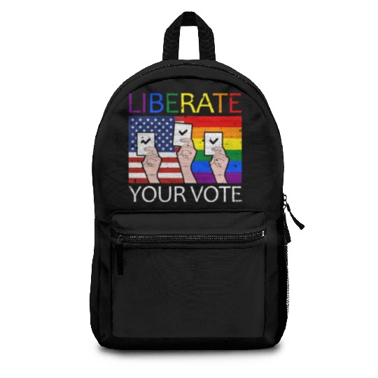 Liberate Your Vote American Flag LGBT Rainbow Backpacks