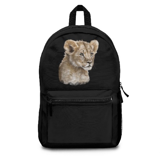 Baby Lion Watercolor Painting portrait Backpacks