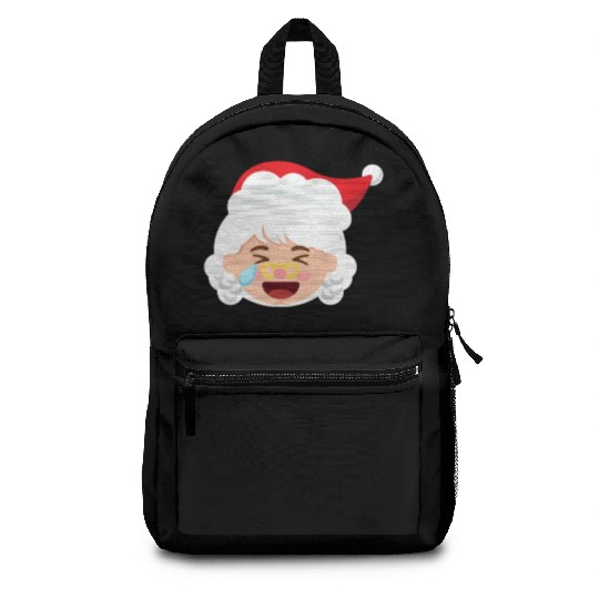 Mrs Claus Emoticons Cry Laughing Loud Christmasmrs Backpacks