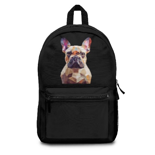 French bulldog, polygon dog,polygon art Backpacks