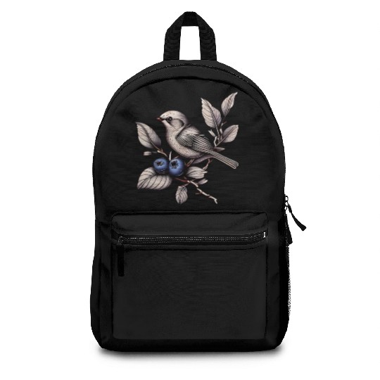 Bird on a Blueberry Branch Backpacks