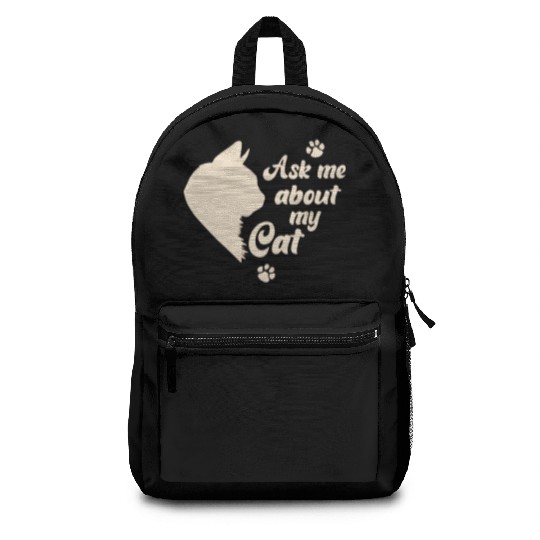 Ask Me About My Cat Lover Mom Gift Backpacks