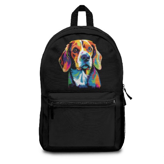 Watercolor Colorful Beagle Backpacks