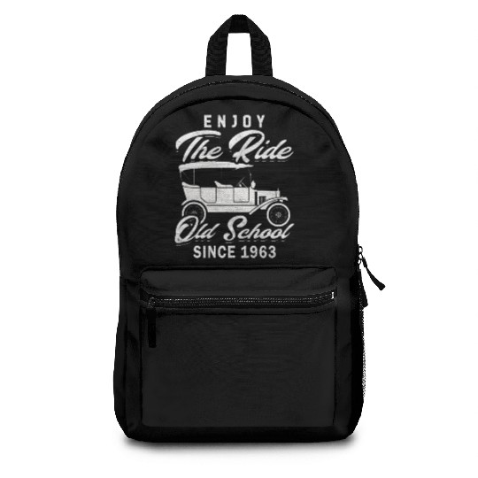 Vintage car 1963 60th birthday present men Backpacks